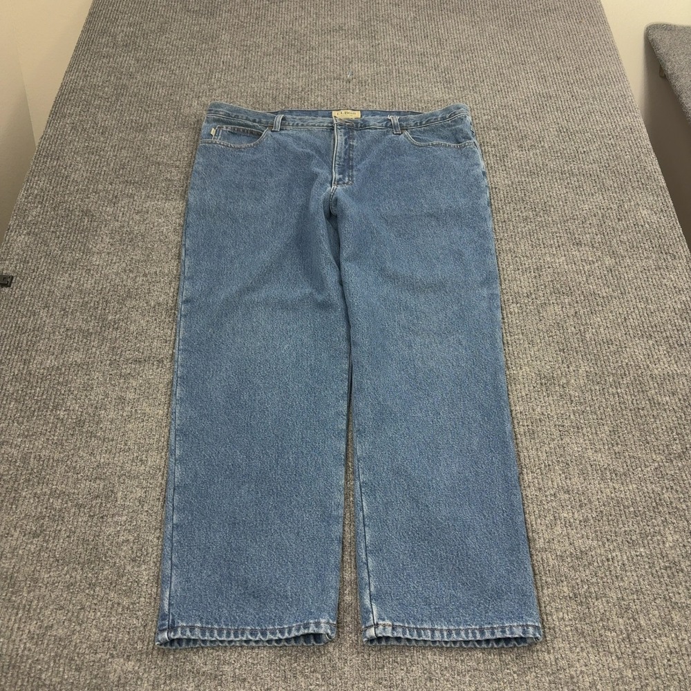 LL Bean Jeans Mens 42x29 Blue Cotton Fleece Lined Classic Fit Outdoor Gorpcore